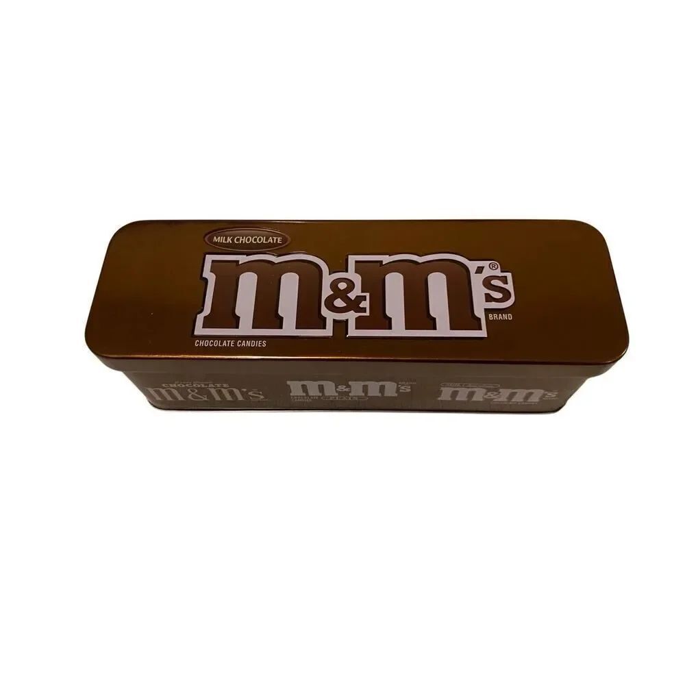M&Ms Empty Collectible Tin Storage Container Brown